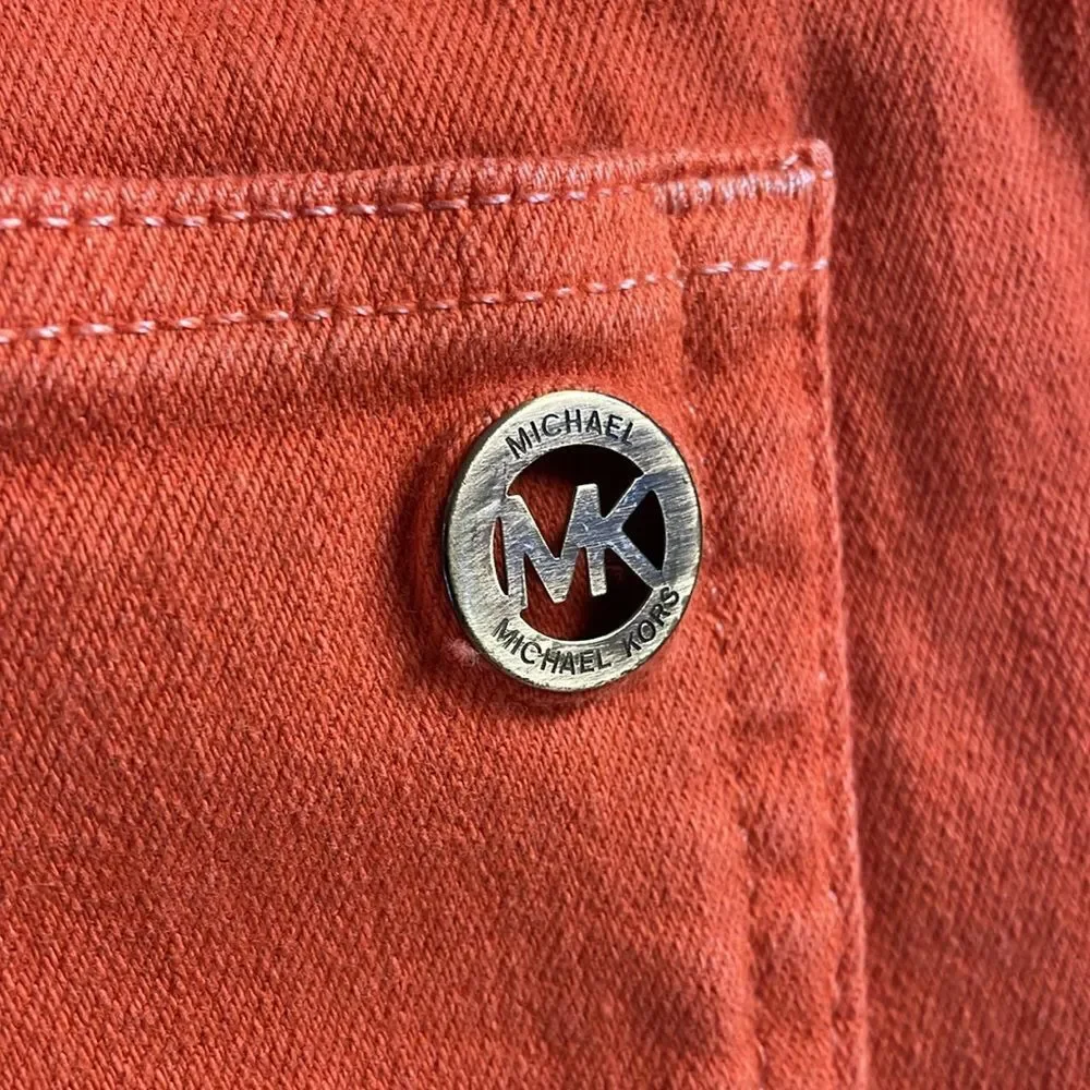 MICHAEL KORS Ladies Orange Cotton Denim Straight Leg Jeans Pants Size 6